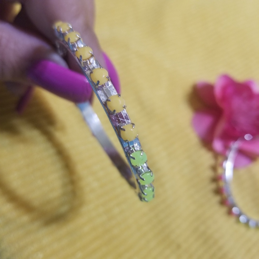 SFL Multi Color Silver Hoops - Picture 6 of 7